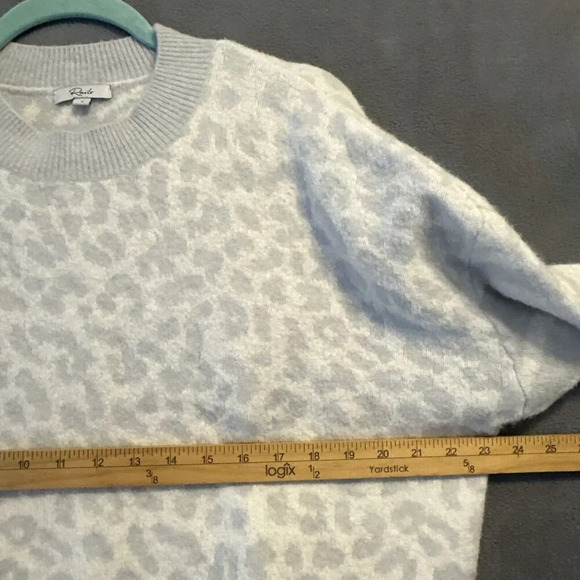 Rails Lana Sweater Grey Ivory Mixed Animal Print Size L Wool Cashmere Blend - Picture 11 of 11